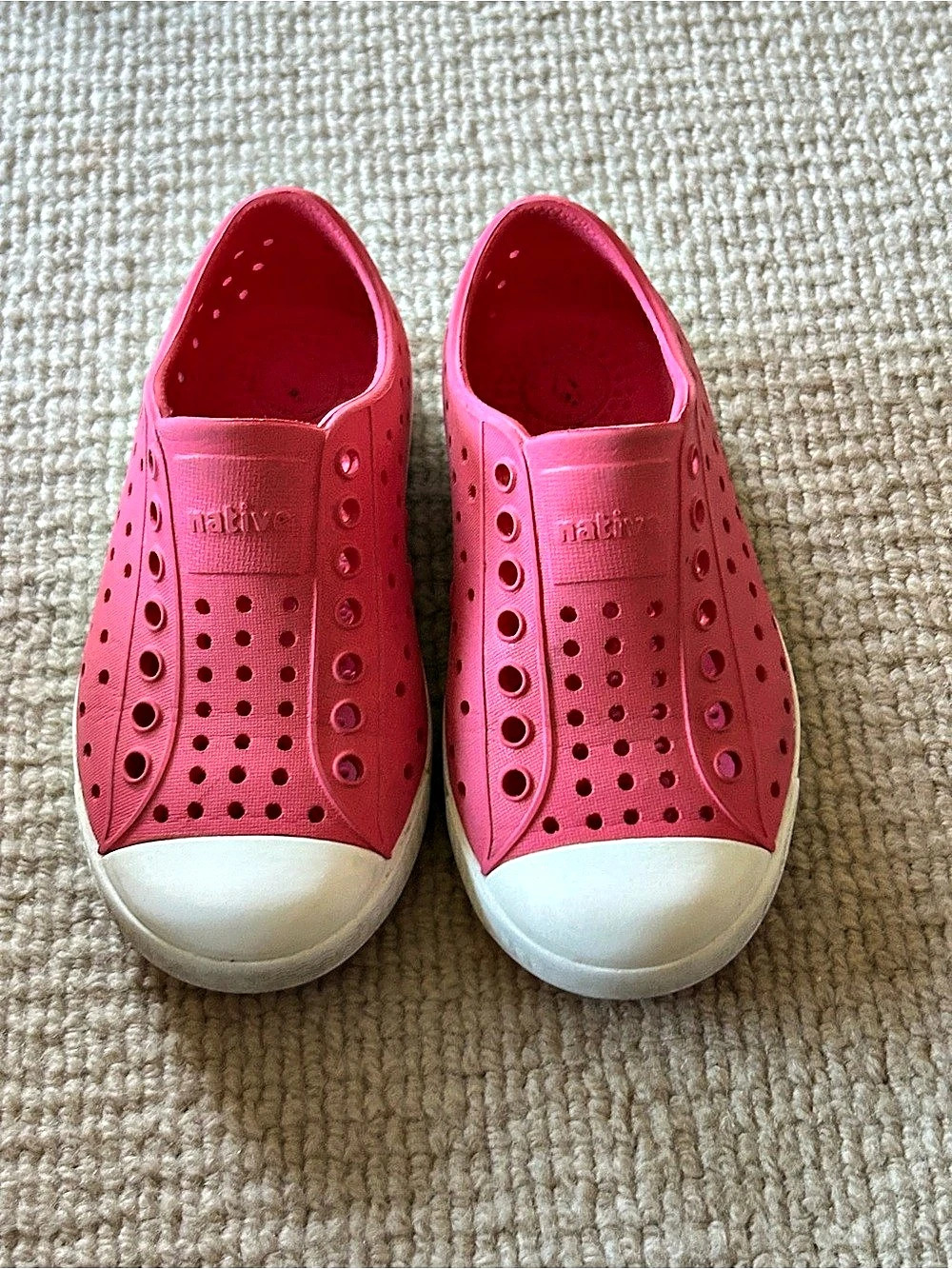 Native Jefferson Kids Pink & White Sneakers